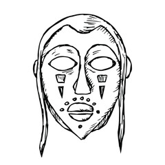 Hand-drawn mask. Isolated on white. Vector illustration. 