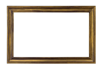 Wooden picture frame on white background