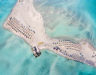 Afwasbaar behang Elafonissi Strand, Kreta, Griekenland Luchtmening van Elafonissi-strand, Kreta, Griekenland