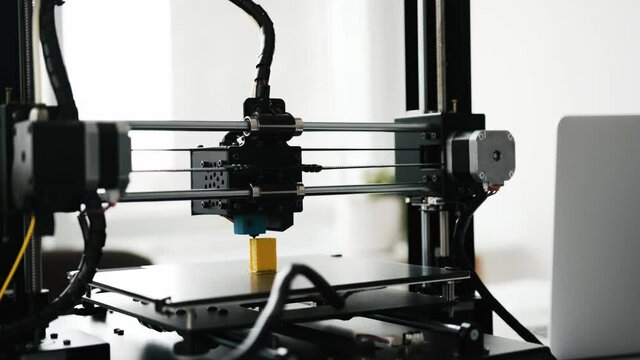 Work process of modern 3D printer equipment during developing new product