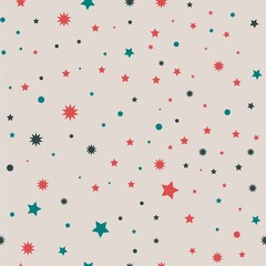Stars and snowflakes, circles abstract pattern