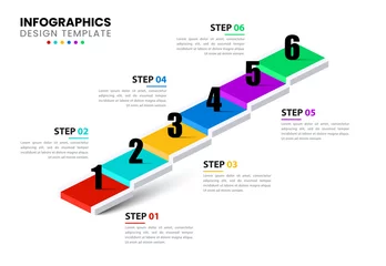 Fotobehang Infographic design template. Creative concept with 6 steps © kuliperko