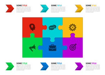 Infographic design template. Business concept with 6 steps