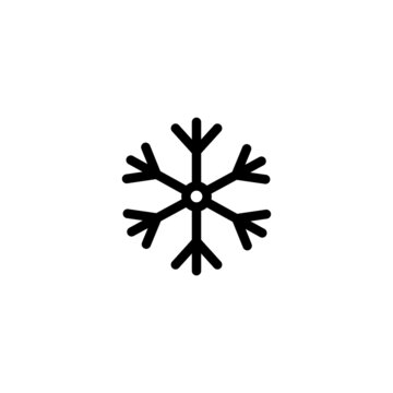 Snow flake. Vector illustration of safe packaging symbol for use at low or cold temperatures, isolated on a blank background that can be edited and changed color. Perfect for code on packaging. EPS 10