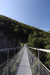 Fototapeta na wymiar Drac footbridge near Grenoble