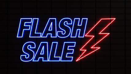Blue and Red Neon Flash Sale Sign