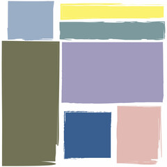 Rectangles chalk paint for web design.Hand drawn set. Brush rectangles in sketch style. 