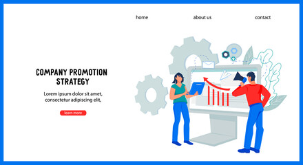 Company or brand promotion, digital marketing website banner template.Company or brand promotion, digital marketing website banner template. Company advertising company in social media and Brand aware