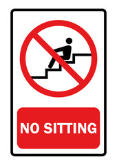 Symbol for not sitting on the seat Vector illustration