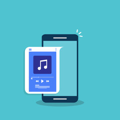 Media player. Mobile music player vector icon illustration flat design.
