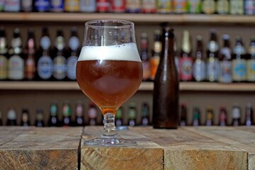 glass n bottles of craft beer