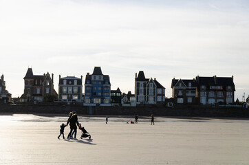 Town of Saint-Malo, a touristic icon in Brittany, seascape
