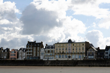 Town of Saint-Malo, a touristic icon in Brittany, seascape
