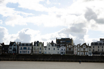 Town of Saint-Malo, a touristic icon in Brittany, seascape
