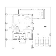 Detailed architectural private house floor plan, apartment layout, blueprint. Vector illustration