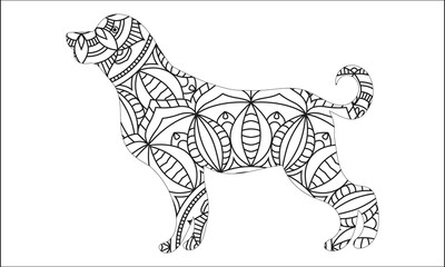 Dog coloring page for adult.dog lovers.dog coloring page & book