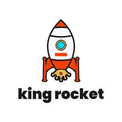 rocket king logo design illustration