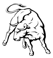 Bull, Wild Animal Line Art