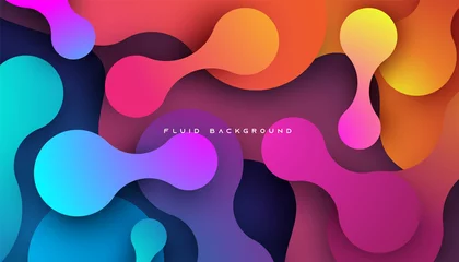 Fotobehang Colorful gradient dynamic fluid background © Fajar