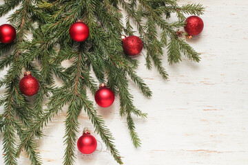 christmas tree on a wooden brown background