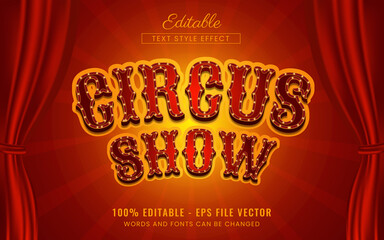 Circus editable text effect Free Vector
