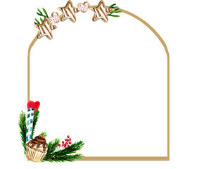Christmas frames green branches