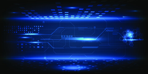 Hi-tech incredible futuristic of technology stage layout artwork for  presentation background.Vector illustrations.