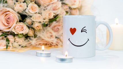 candle and flowers