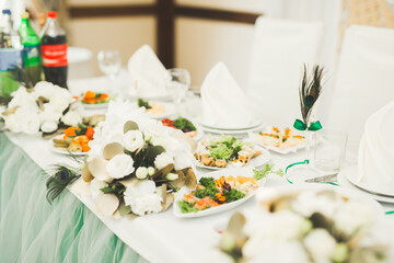 Decorations for the wedding ceremony. Beautiful flowers