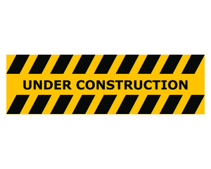 Under Construction Warning Road Barrier Isolated Vector