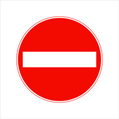 No entry is Permitted, usually due to approaching one-way traffic, Road Traffic Sign Isolated Vector