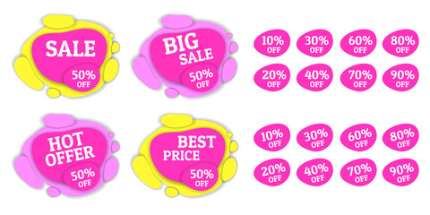 a set of banners for advertising, sales, big discounts and promotions