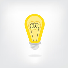 Light bulb with rays shine. Energy and idea symbol, solution, thinking concept. Lighting Electric lamp. Electricity, shine. Trendy Flat style for graphic design, Web site, UI. vector, illustration