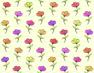 Color flowers - seamless background