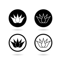 Fototapeta na wymiar Lotus flower set icon with shadow isolated on white background