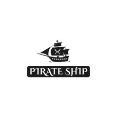 pirate ship logo vector design. logo template