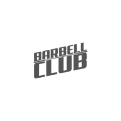 logo athletic club for bodybuilding, powerlifting, weightlifting, crossfit and fitness training. Barbell club logo vintage design isolated on background. Emblem for gym and heavy training of strongman