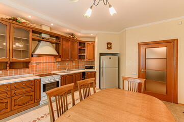 Russia, Moscow- May 04, 2020: interior room apartment modern bright cozy atmosphere. general cleaning, home decoration, preparation of house for sale. expensive luxury design