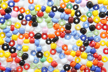 beads multicolored on a white background