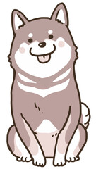 おすわり黒柴ワントーン