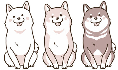 おすわり柴犬ワントーンセット