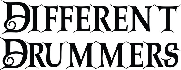 Different Drummers Typography lettering Phrase for t-shirts Ink illustration 