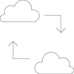 cloud service icon               database  and network