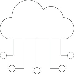 cloud service icon               database  and network