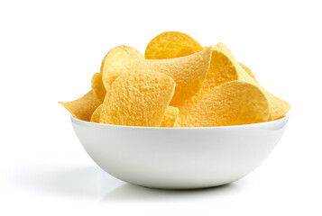 Fototapeta na wymiar Potato chips isolated on white background
