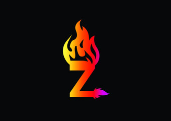 Fire Z Letter Logo And Icon Design Template