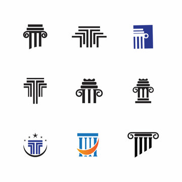 Column Logo Template vector icon illustration design