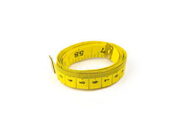 Yellow measuring isolated on white background