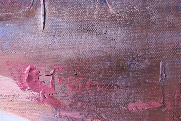 Texture painting. Abstract art background. Painting knife technique with acrylic  on canvas. Rough brushstrokes of paint.