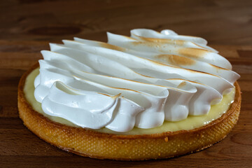 French dessert.  Lemon tart with merengue